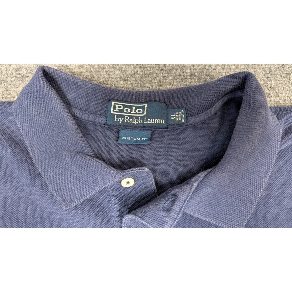 Polo Ralph Lauren Custom Fit Polo Shirt Mens XL Blue Short Sleeve Pony Logo